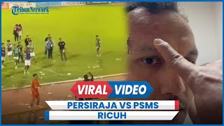 Detikdetik Persiraja Vs PSMS Ricuh Rachmad Hidayat Mendapatkan Pukulan [upl. by Tnahs49]