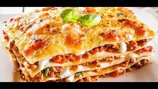 وصفة لازانيا سهلة سريعة 👌✔️طريقة عمل اللازانيا باللحم المفروم والبشاميل👌✔️recettes de lasagne [upl. by Oswin]