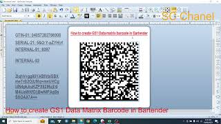 How to create GS1 datamatrix barcodes in bartender [upl. by Stander]