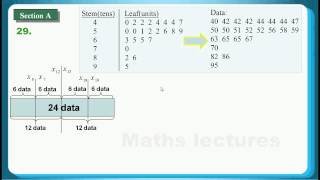 HKDSE 2013 Maths Core Paper 2 Q29 boxandwhisker diagram 框線圖、Stemleaf Diagram 幹葉圖 [upl. by Mell138]