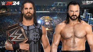 Seth Freakin Rollins vs Drew McIntyre  Roman Reigns as a special guest refree I WWE2K24 [upl. by Banyaz]