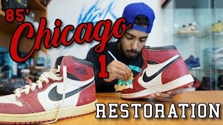 Original 1985 Air Jordan Chicago 1 Restoration by Vick Almighty [upl. by Froemming]