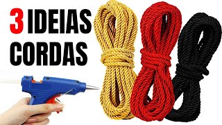 3 IDEIAS INCRÍVEIS E DIFERENTES COM CORDA  SHOW DE ARTESANATO [upl. by Zwiebel668]