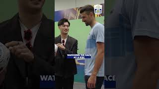 Novak Djokovic Meets F1 Driver Zhou Guanyu 🌟 [upl. by Asilrak]