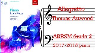 Allegretto  Thomas Attwood  ABRSM grade 2 [upl. by Wera915]