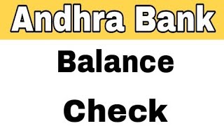 How To Check Andhra Bank Balance By SMS And Missed Call From Home [upl. by Tse]