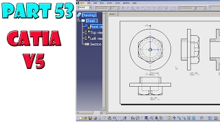 CATIA V5 Tutorial Basic Drafting [upl. by Buckie]