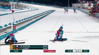 MARTIN FOURCADE  FINISH MASSSTART  JO 2018 Thierry Roland [upl. by Zerdna]