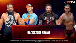 Roman Reigns Vs Cm Punk VS Jhon Cena Vs Jacob fatu Backstage Brawl [upl. by Buck]