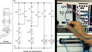 PRÁCTICA ELECTRONEUMÁTICA Ciclo único con electroválvula neumática 52 biestable [upl. by Prentice504]