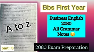 BBS first year English Grammar Notes   Grammar Part  BBS first year 2080 [upl. by Keeton201]