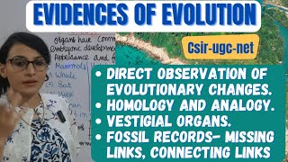 Evidences of Evolution  Observation of Evolutionary Changes  Homology  Analogy Fossil Records [upl. by Jessalyn246]