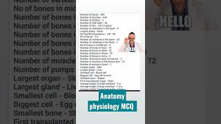 anatomy amp physiology MCQ for all medical nursing aspirants [upl. by Coretta179]