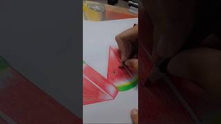 Realistic Doms pencil colour drawing watermelon 🍉 drawing art sketch domscolor trendingshorts [upl. by Cadmarr]