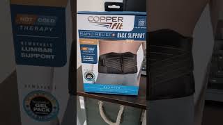 Copper Fit Rapid Relief Back Support Unboxing Use and Product Review [upl. by Prinz]