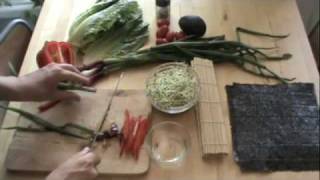 Raw Food RecipeVegetable Nori Rolls Ep18 [upl. by Gil954]