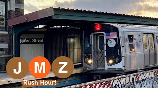 JMZ trains  Hewes Street  BMT Jamaica Line [upl. by Clay]