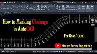 How to marking chainage in AutoCAD [upl. by Aniweta]