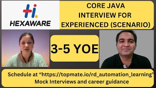 Hexaware Java Interview Questions  Core Java Interview Questions  RD Technical Learning [upl. by Soulier]