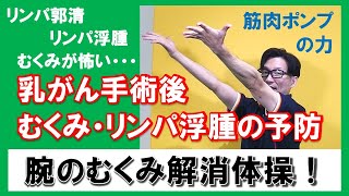 乳がん術後の『腕のむくみ解消体操』リンパ郭清・リンパ浮腫・むくみが怖い時にオススメ予防体操！筋肉ポンプの力でリンパを流そう！ [upl. by Ise]