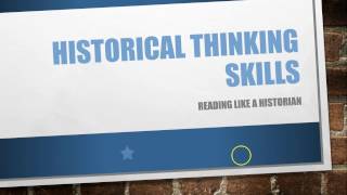 Historical Thinking Skills [upl. by Laohcin]