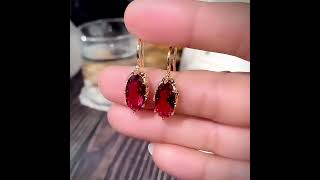 New Waterdrop RedGreen Stone Dangle Earrings httpssclickaliexpresscomeDE0K6Lf [upl. by Eardna826]