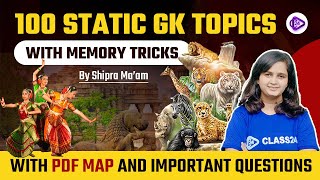 100 Static GK Topics with Memory Tricks  GK by Shipra Mam  General Knowledge [upl. by Onofredo]