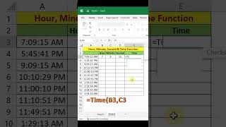 Use Hour Minute Second amp Time Function exceltech excelformula computereducation shortcutkeys [upl. by Aydidey]