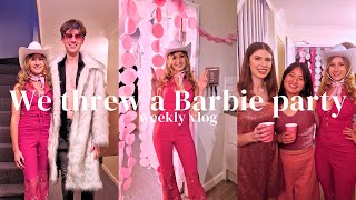 WE THREW A BARBIE amp KEN PARTY  halloween costume inspo  weekly vlog [upl. by Atiras]