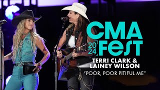 Terri Clark and Lainey Wilson – “Poor Poor Pitiful Me”  CMA Fest 2024 [upl. by Llehctim473]