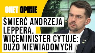 Śmierć Andrzeja Leppera Wiceminister cytuje bardzo dużo niewiadomych [upl. by Meldon]