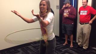 Kate Raddatz from WCCO Has Serious HulaHooping Skills [upl. by Itsuj]