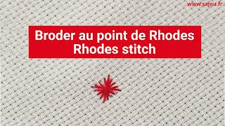 Broderie point de Rhodes  Embroidery Rhodes stitch [upl. by Enialehs554]