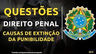 Questões de Direito Penal sobre Causas de Extinção da Punibilidade [upl. by Ardolino]