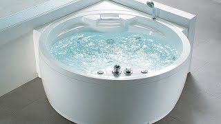 Whirlpool Badewanne Florenz runde Eckwanne mit 14 Massage Düsen Heizung Ozon Spa rund günstig [upl. by Trainor]