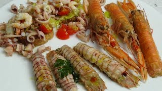 Insalata di mare e antipasti di pesce veloci per una cenetta fatta in casa [upl. by Koziarz]