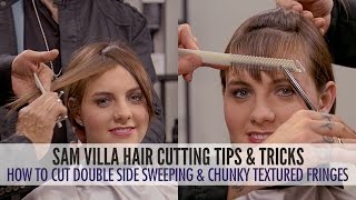 Double Identity Side Sweeping Fringe and Chunky Textured Fringe  2 Ways To Cut Bangs [upl. by Adnyl902]