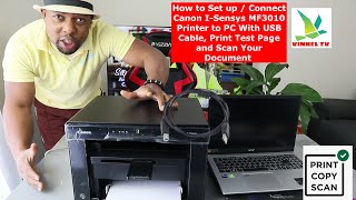 How to Setup  Connect Canon ISensys MF3010 Printer to Windows PC Print Test Page amp Scan [upl. by Norina12]