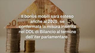 Bonus mobili proroga per il 2025 nel DDL di Bilancio [upl. by Manson381]