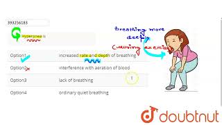 Hyperpnea is  CLASS 12  BREATHING AND EXCHANGE OF GASES  BIOLOGY  Doubtnut [upl. by Ellebana]