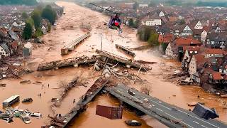 7 Minutes ago Chaos in Austria Flash flooding swept away bridges and houses in Tyrol Austria 2024 [upl. by Efar]