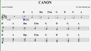 CANONPachelbelDPlay AlongViolinFluteGuitarKeyboardAccordionMelodicaUkuleleRecorder [upl. by Adelind]