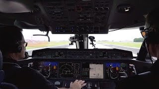 Gulfstream G650ER Takes Off from Savannah Hilton Head Intl Airport Cockpit – AIN [upl. by Neelat]