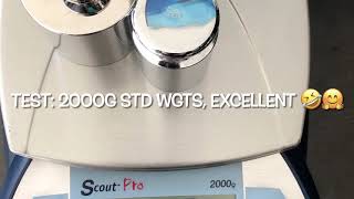 Calibrate test Ohaus Scott Pro SP2001 2000g 01g Balance Scale Mettler PB1501 Sierra Lab Instrument [upl. by Grimona]