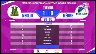 🔴DIRECT MBOLLO L vs MÉDINE 3ème JOURNÉE ZONE 2A ODCAV DE RUFISQUE [upl. by Reinal776]