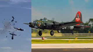 Wings over Dallas B17 Texas Raiders Full Demo amp Crash Tribute 4K VIDEO 2022 [upl. by Berriman]