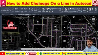 How to add Chainage on a line in autocad  how to mark Chainage in autocad mark Chainage centerline [upl. by Bonilla302]