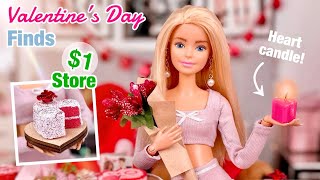 Barbie Doll Valentine’s Day Finds Dollar Store Haul amp Crafts  Decorating a Doll Room [upl. by Leunas]