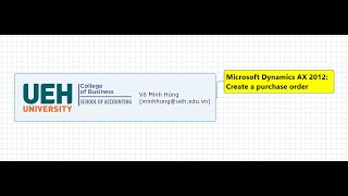 Microsoft Dynamics AX 2012 Create a purchase order [upl. by Chappie]