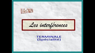 Les interférences  Terminale SPE [upl. by Sulohcin]